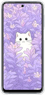 Силіконовий протиударний с посиленими кутами чехол Котик в цветах для Xiaomi Redmi Note 9 Pro - 6390sp-1911 изображение 