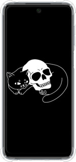 Силикон с усиленными углами чехол С изображением кота и черепа для Xiaomi Redmi Note 9 Pro - 6491sp-1911 изображение 