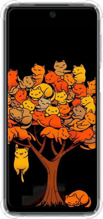 Силикон с усиленными углами чехол Дерево и котики для Xiaomi Redmi Note 9S - 6516sp-2029 изображение 