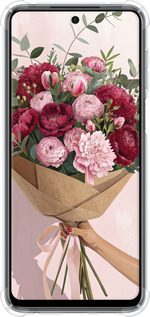 Силикон с усиленными углами чехол Пионы 1 для Xiaomi Redmi Note 9S - 6705sp-2029 изображение 