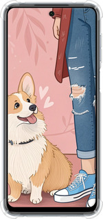 Силикон с усиленными углами чехол Корги 3 для Xiaomi Redmi Note 9S - 6707sp-2029 изображение 