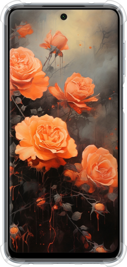 Силикон с усиленными углами чехол Оранжевые розы для Xiaomi Redmi Note 9S - 5944sp-2029 изображение 