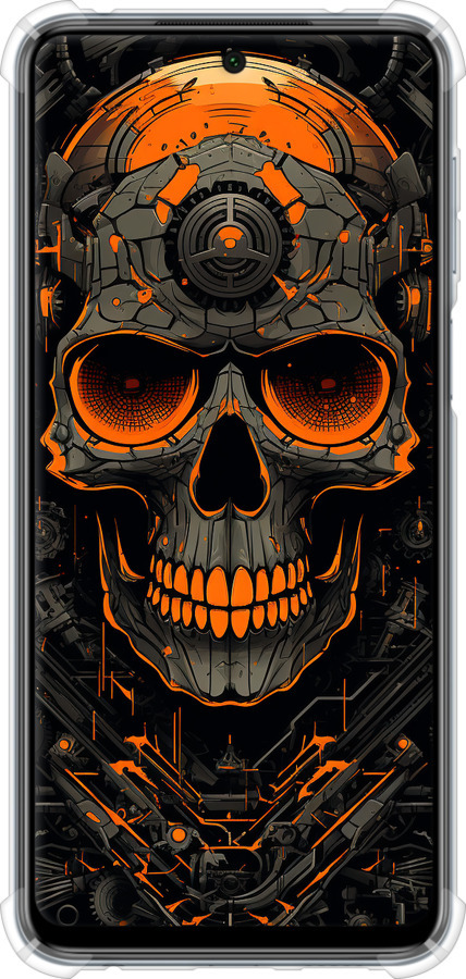 Силикон с усиленными углами чехол Череп для Xiaomi Redmi Note 9 Pro - 5952sp-1911 изображение 