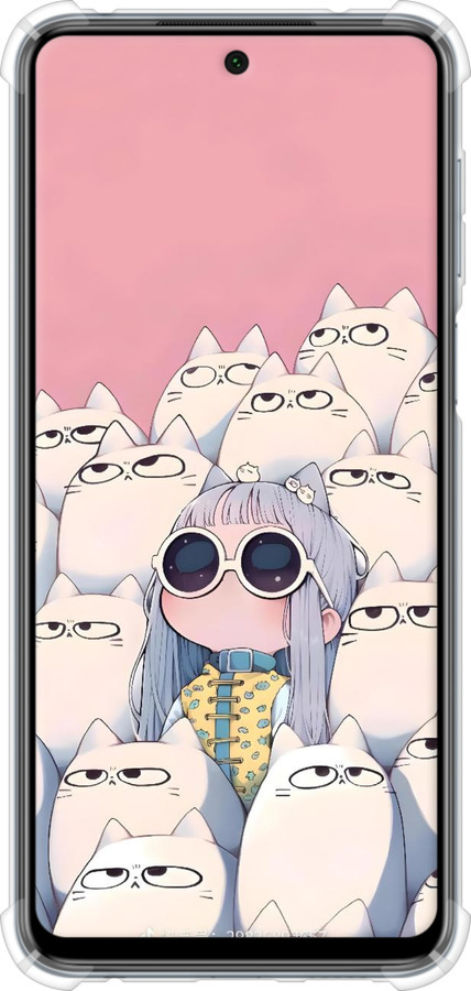 Силикон с усиленными углами чехол Малышка с котами для Xiaomi Redmi Note 9S - 6295sp-2029 изображение 