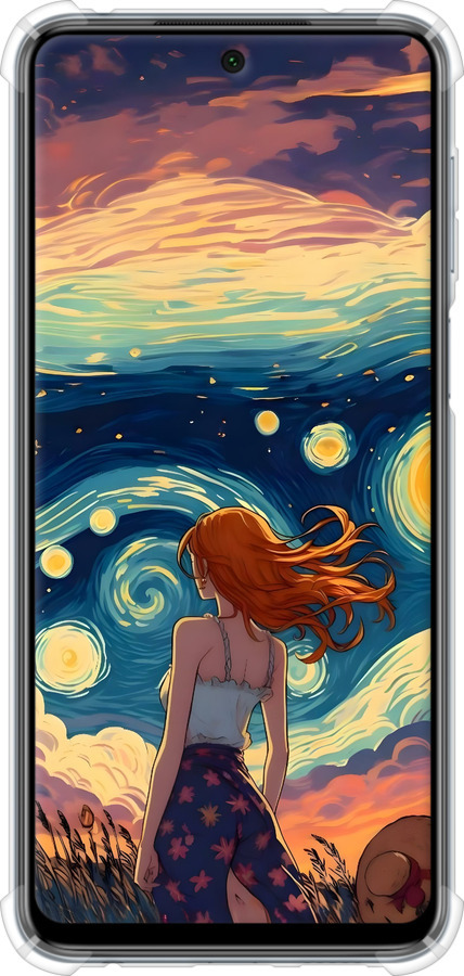 Силикон с усиленными углами чехол Девушка Арт для Xiaomi Redmi Note 9S - 6325sp-2029 изображение 