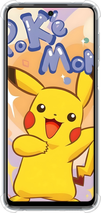 Силикон с усиленными углами чехол Пикачу для Xiaomi Redmi Note 9S - 6383sp-2029 изображение 