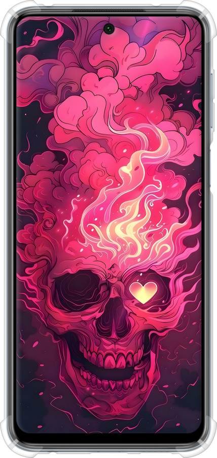 Силикон с усиленными углами чехол Череп арт для Xiaomi Redmi Note 9 Pro - 6385sp-1911 изображение 