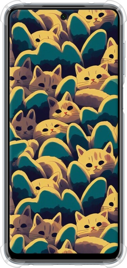 Силіконовий протиударний с посиленими кутами чехол Із зображенням котиків для Xiaomi Redmi Note 9S - 6429sp-2029 изображение 