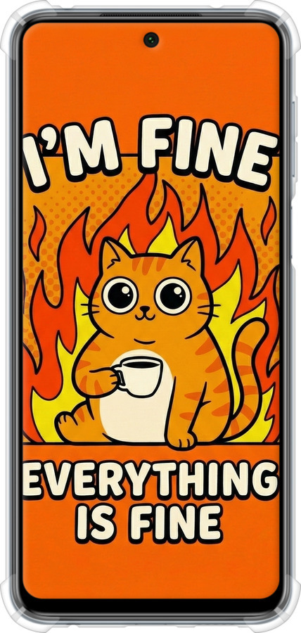 Силикон с усиленными углами чехол Funny Cat для Xiaomi Redmi Note 9S - 6786sp-2029 изображение 