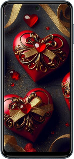Силіконовий чехол Сердечки v4 для Xiaomi Redmi Note 9S - 5834u-2029 изображение 