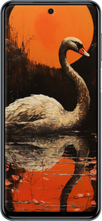 Силиконовый чехол Лебедь для Xiaomi Redmi Note 9S - 5964u-2029 изображение 