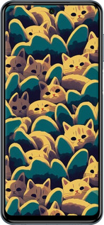 Силиконовый чехол С изображением кошек для Xiaomi Redmi Note 9S - 6429u-2029 изображение 