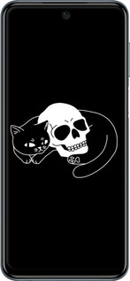 Силіконовий чехол Із зображенням кота та черепа для Xiaomi Redmi Note 9S - 6491u-2029 изображение 