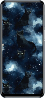 Силиконовый чехол Изображение Кошек с тёмной акварелью для Xiaomi Redmi Note 9S - 6521u-2029 изображение 