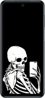Силиконовый чехол Скелет делает Selfie для Xiaomi Redmi Note 9S - 6535u-2029 изображение 