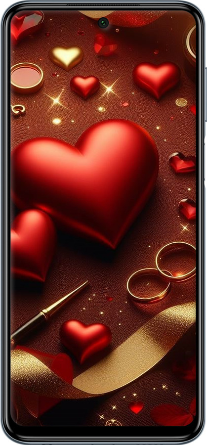 Силіконовий чехол Сердечки v3 для Xiaomi Redmi Note 9S - 5833u-2029 изображение 