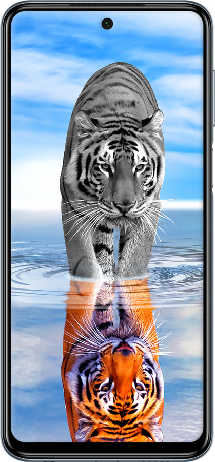 Силиконовый чехол Тигр для Xiaomi Redmi Note 9 Pro - 6016u-1911 изображение 