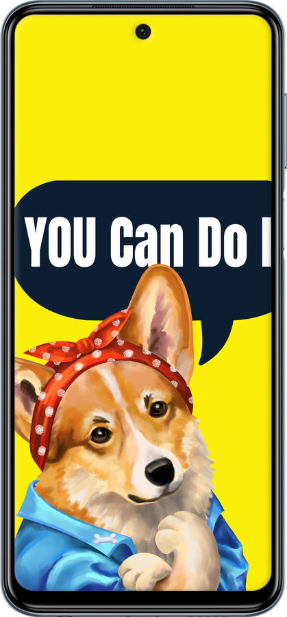 Силіконовий чехол чехол с корги You Can Do It для Xiaomi Redmi Note 9S - 6184u-2029 изображение 