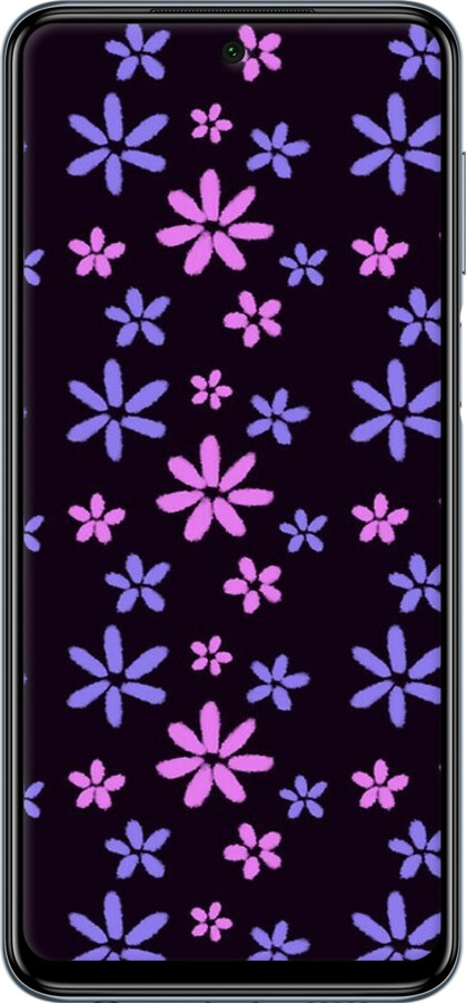 Силіконовий чехол з квітами для Xiaomi Redmi Note 9S - 6258u-2029 изображение 