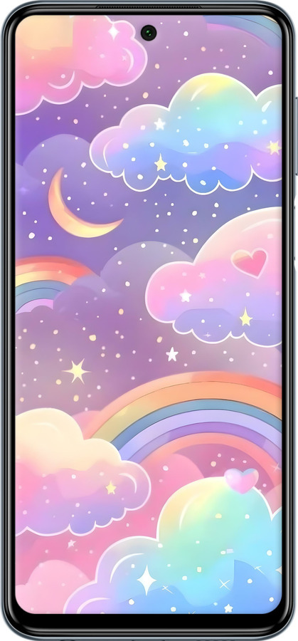 Силиконовый чехол Облака и радуга для Xiaomi Redmi Note 9S - 6312u-2029 изображение 