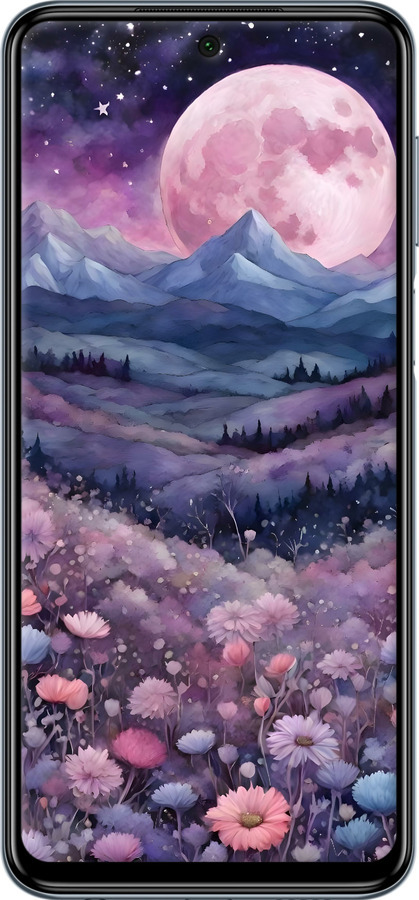 Силіконовий чехол Ніч місяць арт для Xiaomi Redmi Note 9S - 6319u-2029 изображение 