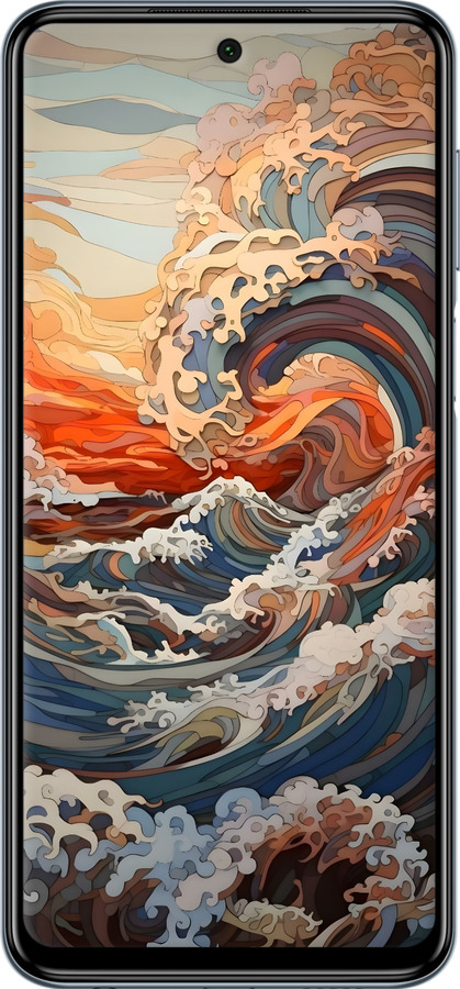 Силиконовый чехол Арт волны для Xiaomi Redmi Note 9 Pro - 6324u-1911 изображение 