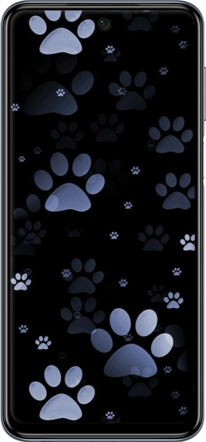 Силіконовий чехол З синіми відбитками лап для Xiaomi Redmi Note 9S - 6441u-2029 изображение 