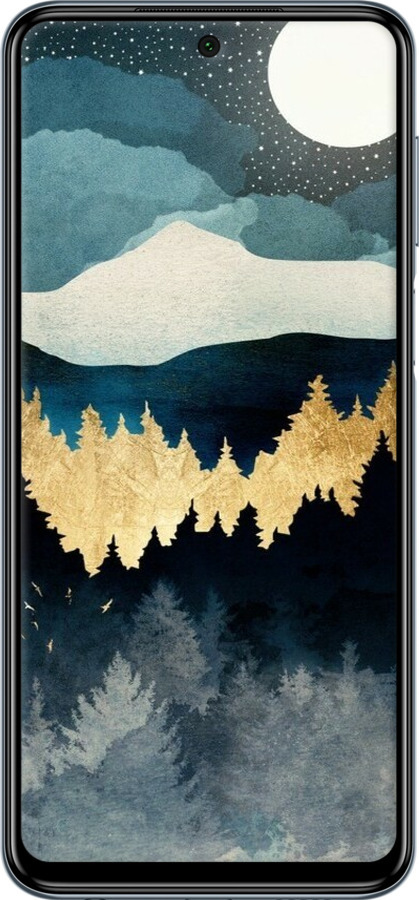 Силіконовий чехол Нічний краєвид з лісом та горами для Xiaomi Redmi Note 9 Pro - 6493u-1911 изображение 