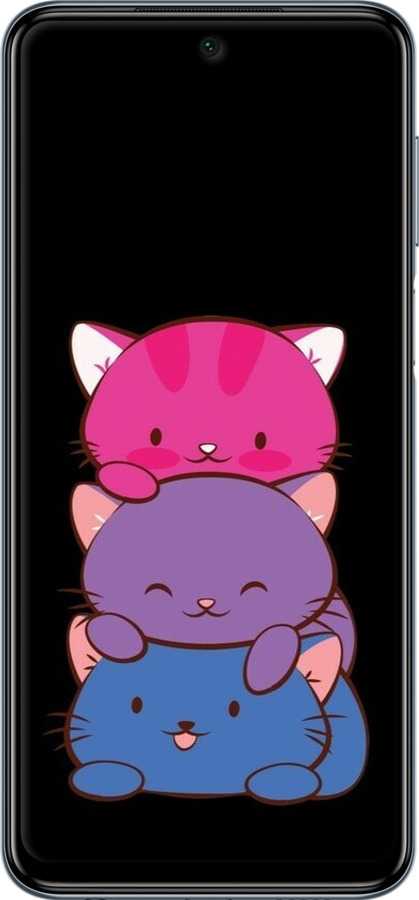 Силиконовый чехол Милые кошки для Xiaomi Redmi Note 9S - 6518u-2029 изображение 