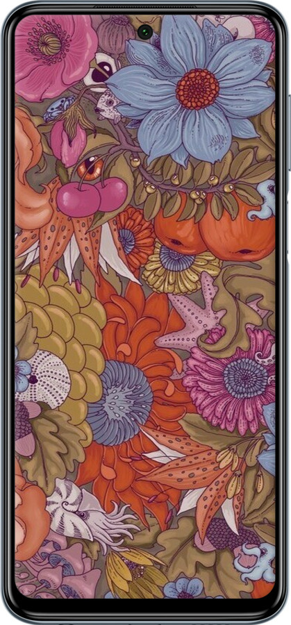 Силіконовий чехол Абстрактні  квіти для Xiaomi Redmi Note 9S - 6526u-2029 изображение 