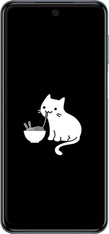 Силиконовый чехол С милым котом на черном фоне для Xiaomi Redmi Note 9 Pro - 6528u-1911 изображение 