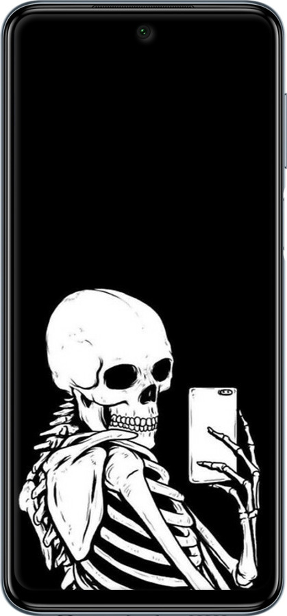 Силиконовый чехол Скелет делает Selfie для Xiaomi Redmi Note 9S - 6535u-2029 изображение 