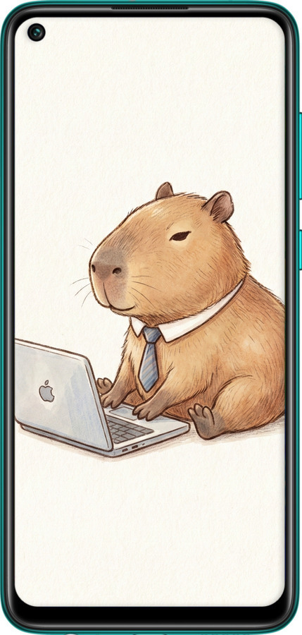 TPU чехол Funny Capybara CEO Working для Xiaomi Redmi Note 9 - 6777b-2017 изображение 