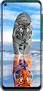 3D пластиковый матовый чехол Тигр для Xiaomi Redmi Note 9 - 6016m-2017 изображение 