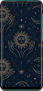3D пластиковый матовый чехол Celestial Harmony: Sun & Moon Gold Mystic Pattern для Xiaomi Redmi Note 9 - 6778m-2017 изображение 