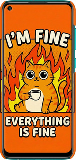 3D пластиковый матовый чехол Funny Cat для Xiaomi Redmi Note 9 - 6786m-2017 изображение 