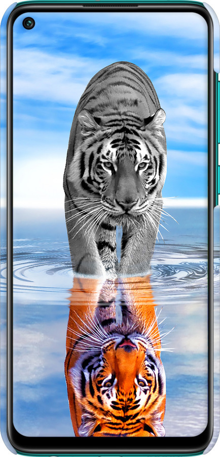 3D пластиковый матовый чехол Тигр для Xiaomi Redmi Note 9 - 6016m-2017 изображение 