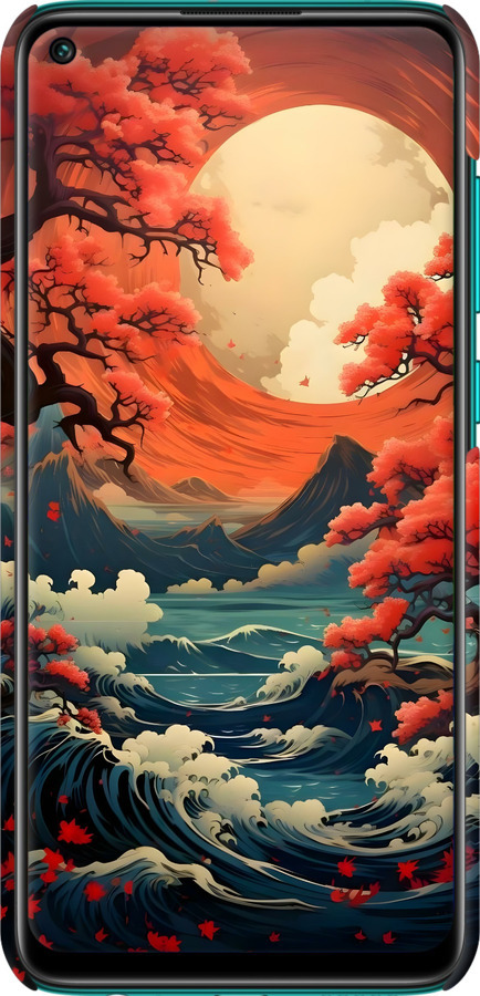 3D пластиковый матовый чехол Природа японии для Xiaomi Redmi Note 9 - 6327m-2017 изображение 