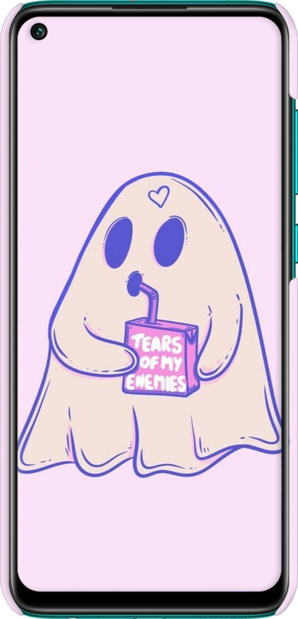 3D пластиковий матовий чехол Милий привид для Xiaomi Redmi Note 9 - 6507m-2017 изображение 