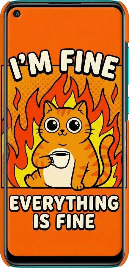 3D пластиковый матовый чехол Funny Cat для Xiaomi Redmi Note 9 - 6786m-2017 изображение 