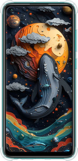 Силіконовий протиударний с посиленими кутами чехол Кит у космосі для Xiaomi Redmi Note 9 - 6328sp-2017 изображение 