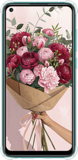 Силіконовий протиударний с посиленими кутами чехол Півонії 1 для Xiaomi Redmi Note 9 - 6705sp-2017 изображение 