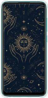 Силикон с усиленными углами чехол Celestial Harmony: Sun & Moon Gold Mystic Pattern для Xiaomi Redmi Note 9 - 6778sp-2017 изображение 