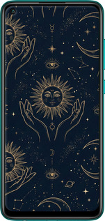 2D пластиковый чехол Celestial Harmony: Sun & Moon Gold Mystic Pattern для Xiaomi Redmi Note 9 - 6778t-2017 изображение 
