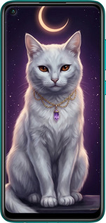 Силиконовый чехол Mystic White Cat Gothic Dark Purple Gold для Xiaomi Redmi Note 9 - 6805u-2017 изображение 