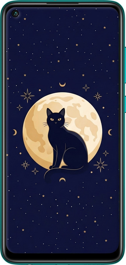 Силиконовый чехол Cute Cat Celestial/Witchy для Xiaomi Redmi Note 9 - 6787u-2017 изображение 
