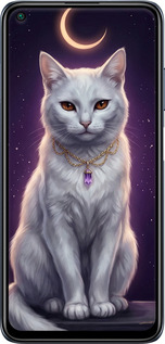 TPU чехол Mystic White Cat Gothic Dark Purple Gold для Xiaomi Redmi Note 9T - 6805b-2261 изображение 