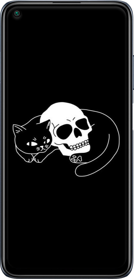 TPU чехол С изображением кота и черепа для Xiaomi Redmi Note 9T - 6491b-2261 изображение 