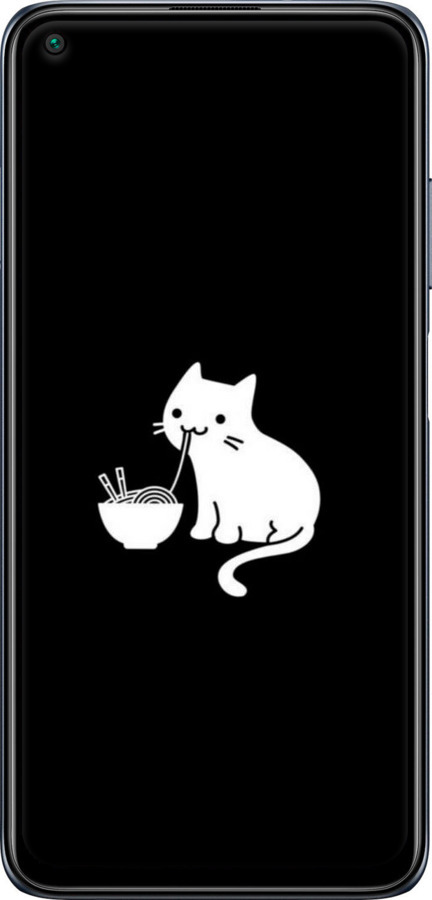 TPU чехол С милым котом на черном фоне для Xiaomi Redmi Note 9T - 6528b-2261 изображение 