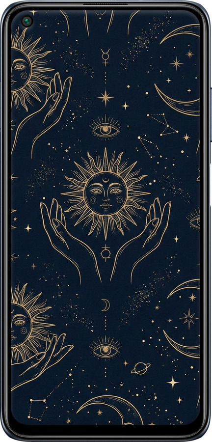 TPU чехол Celestial Harmony: Sun & Moon Gold Mystic Pattern для Xiaomi Redmi Note 9T - 6778b-2261 изображение 